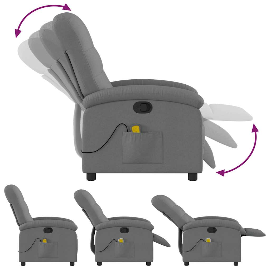 Fauteuil de massage inclinable Gris foncé Tissu - XIOS