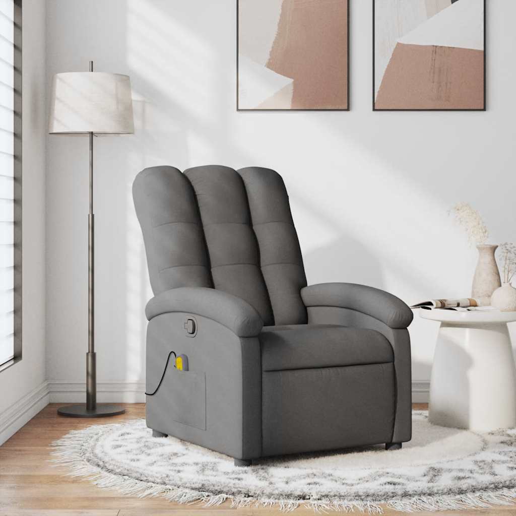 Fauteuil de massage inclinable Gris foncé Tissu - XIOS