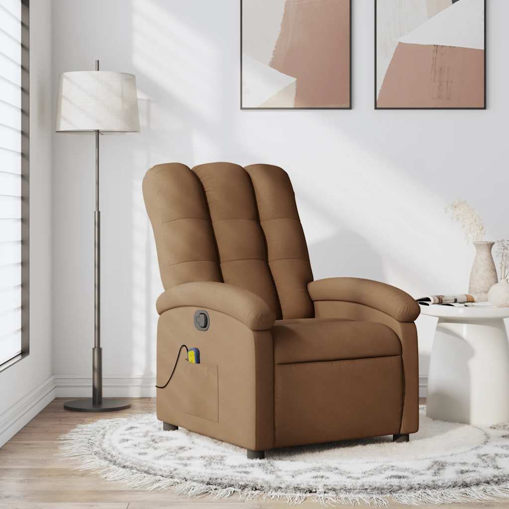 Fauteuil de massage inclinable Marron Tissu - XIOS