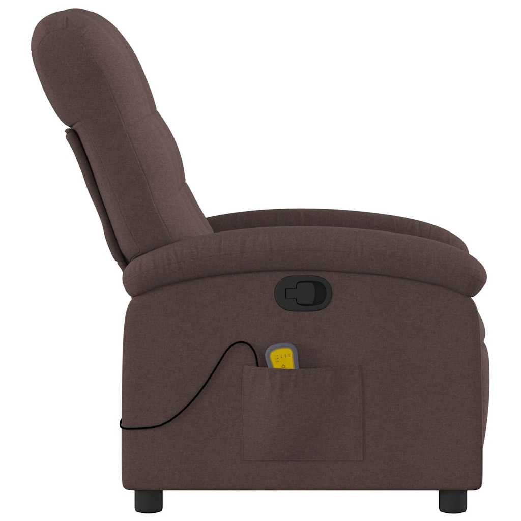 Fauteuil de massage inclinable Marron foncé Tissu - XIOS