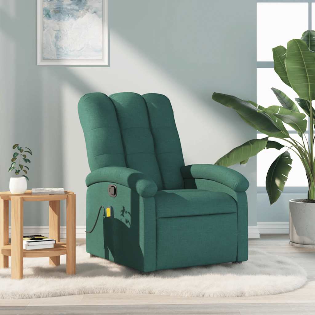 Fauteuil de massage inclinable Vert foncé Tissu - XIOS