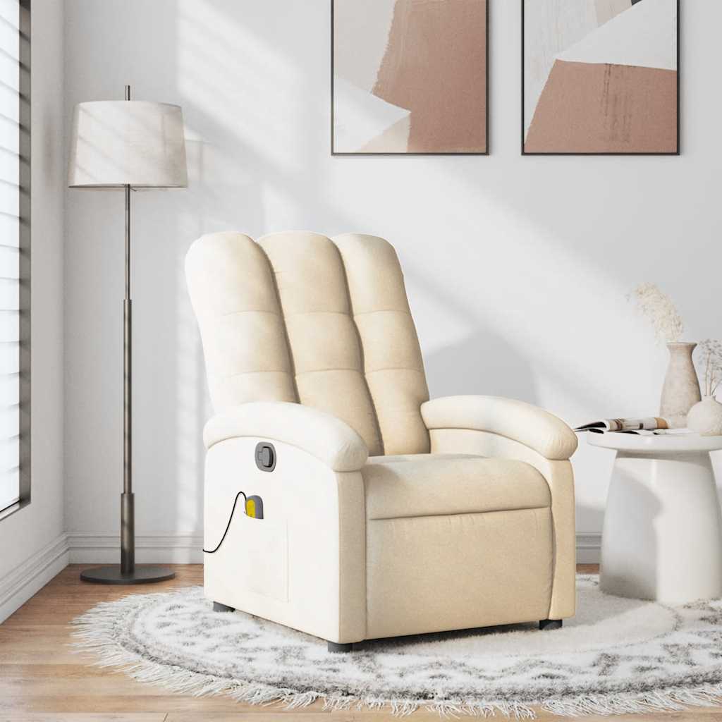 Fauteuil de massage inclinable Crème Tissu - XIOS