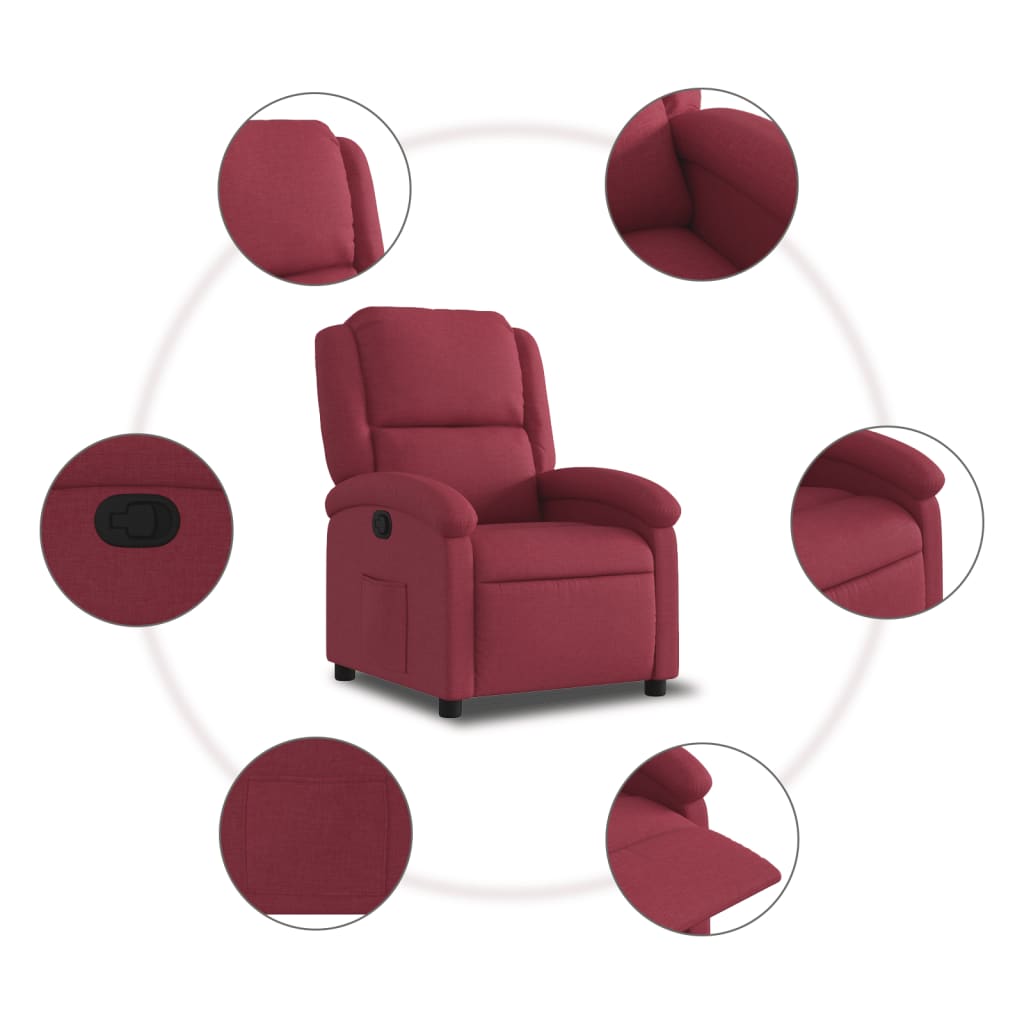 Fauteuil inclinable Rouge bordeaux Tissu - XIOS