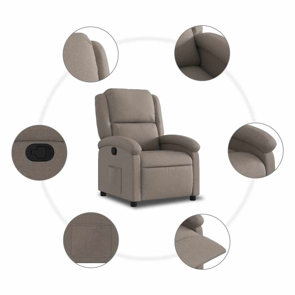 Fauteuil inclinable Taupe Tissu - XIOS