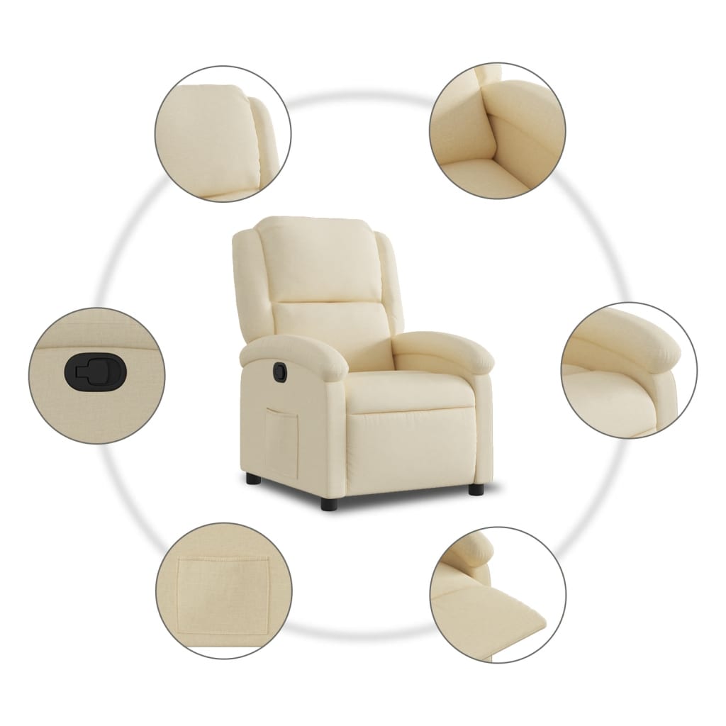 Fauteuil inclinable Crème Tissu - XIOS