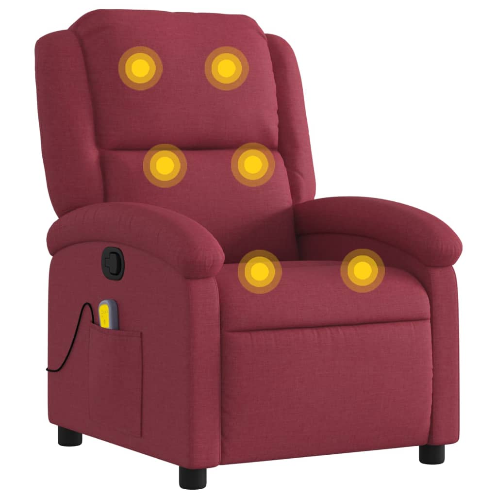 Fauteuil de massage inclinable Rouge bordeaux Tissu - XIOS