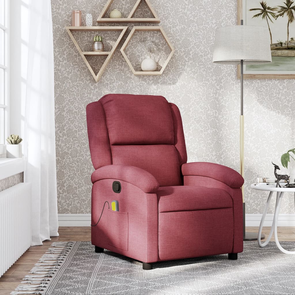 Fauteuil de massage inclinable Rouge bordeaux Tissu - XIOS
