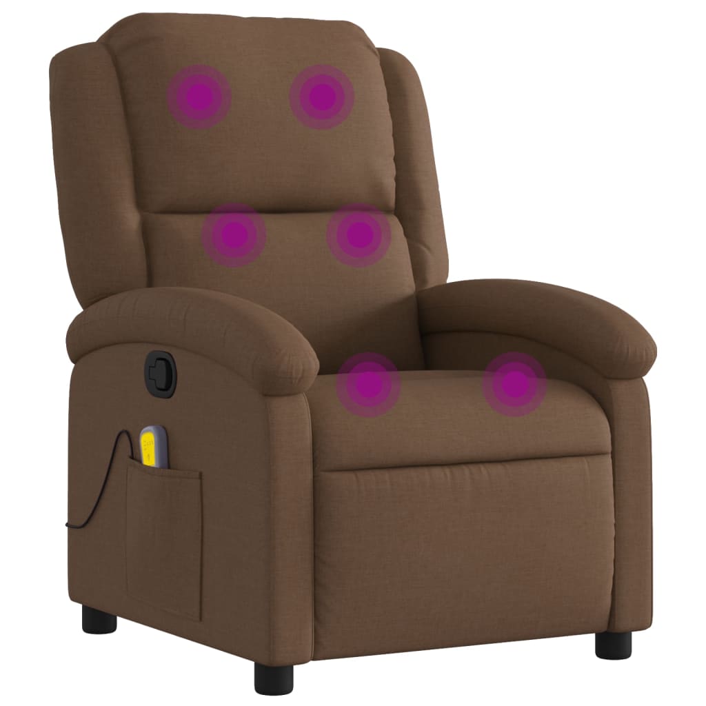 Fauteuil de massage inclinable Marron Tissu - XIOS