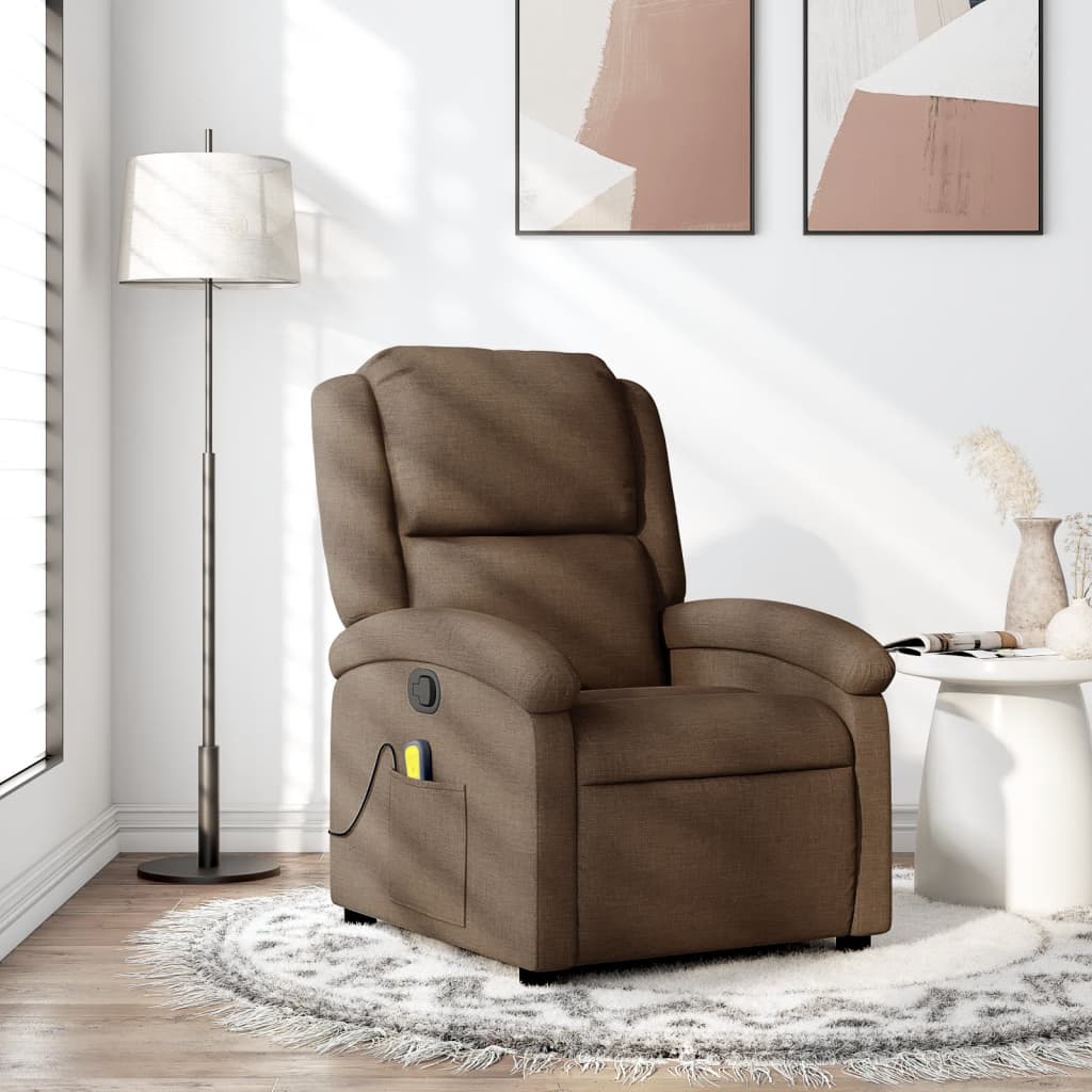 Fauteuil de massage inclinable Marron Tissu - XIOS
