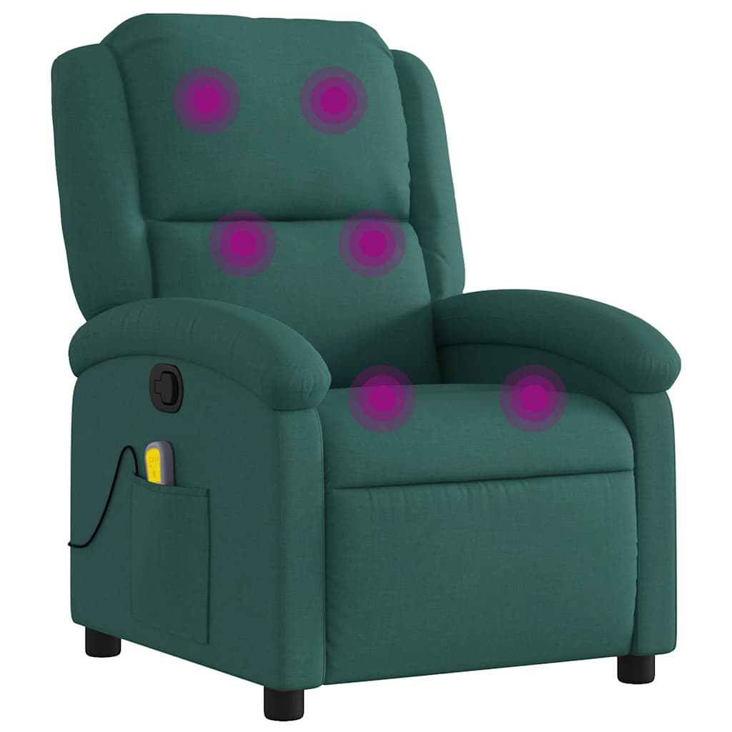 Fauteuil de massage inclinable Vert foncé Tissu - XIOS