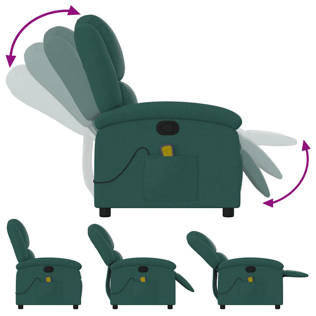 Fauteuil de massage inclinable Vert foncé Tissu - XIOS