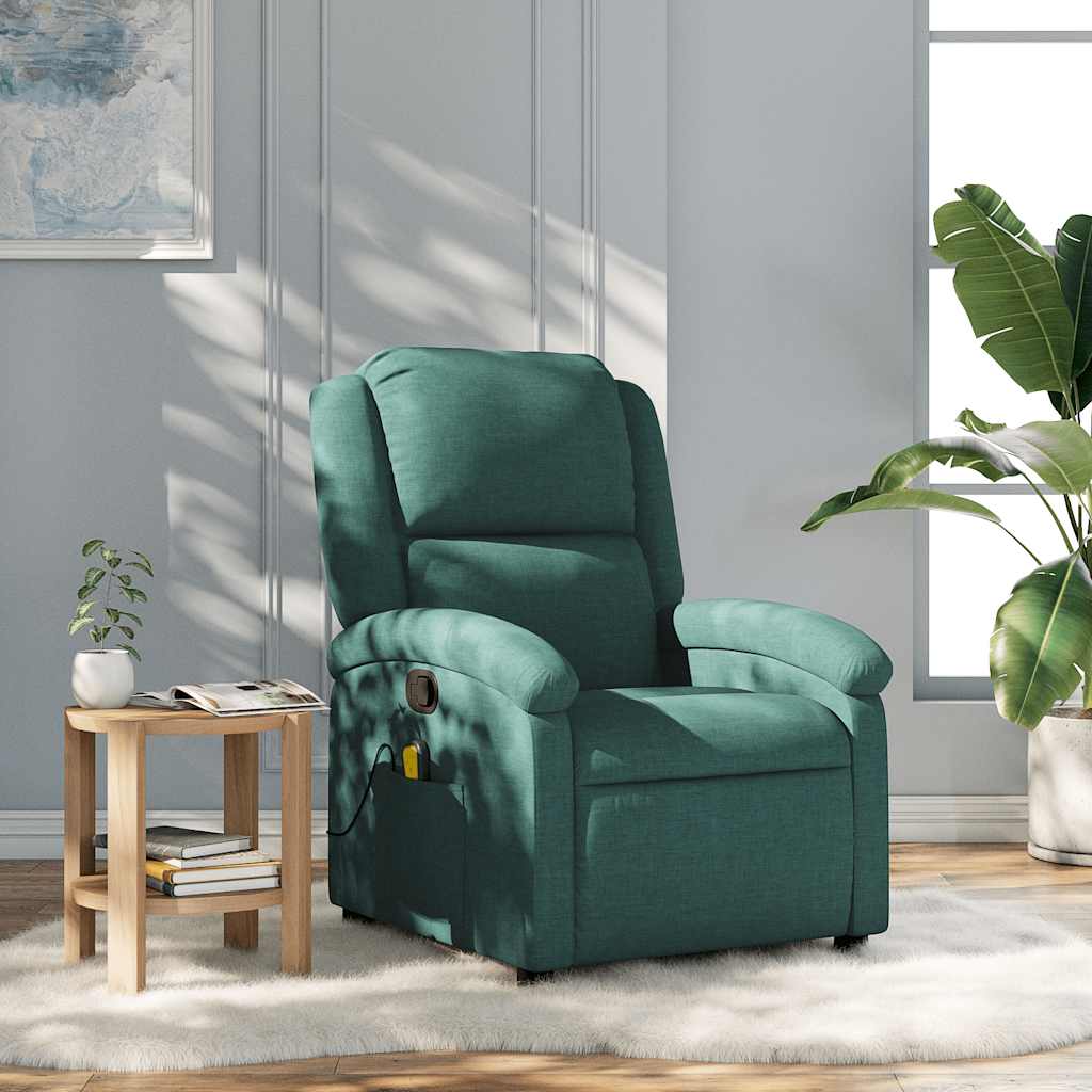 Fauteuil de massage inclinable Vert foncé Tissu - XIOS