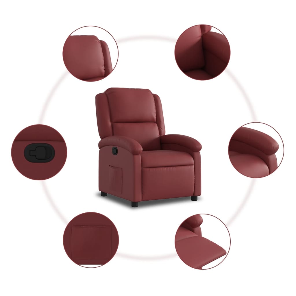 Fauteuil inclinable Rouge bordeaux Similicuir - XIOS