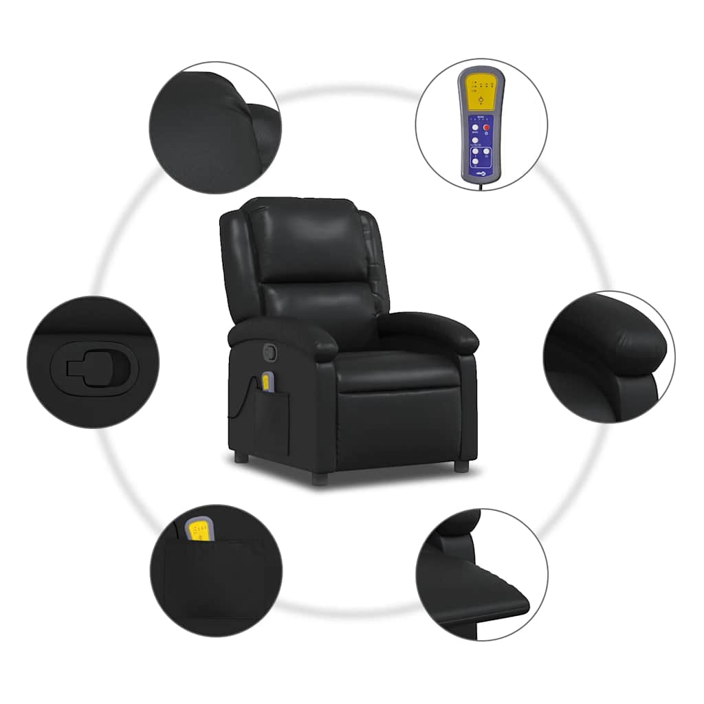 Fauteuil de massage inclinable Noir Similicuir - XIOS