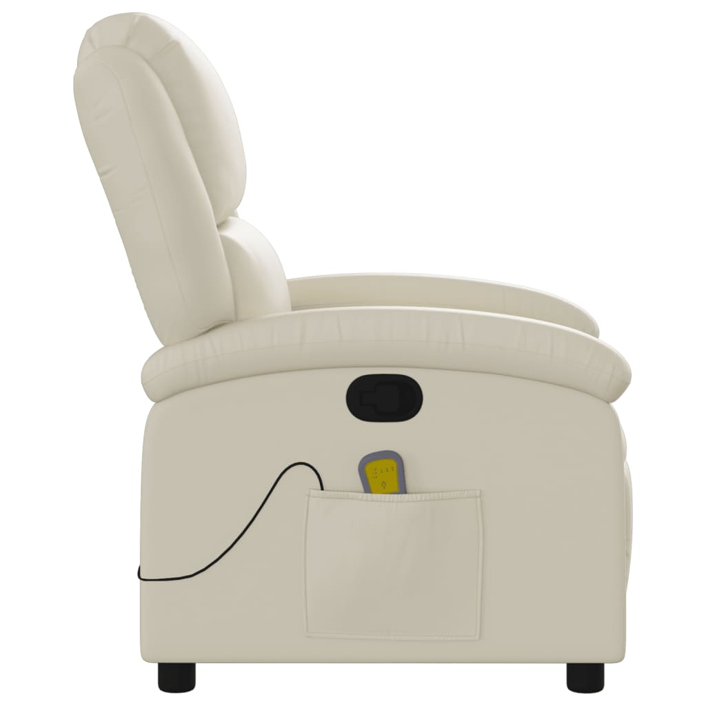 Fauteuil inclinable de massage Crème Similicuir - XIOS