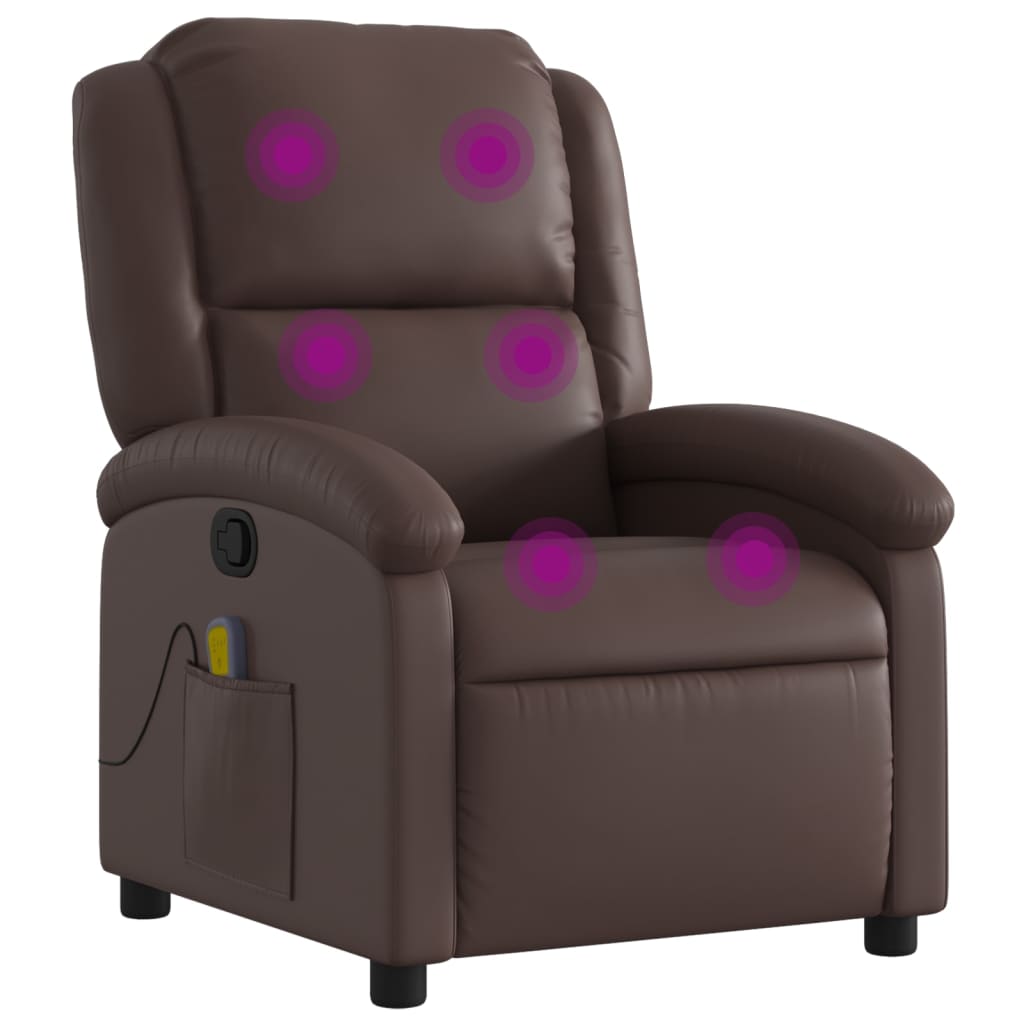 Fauteuil de massage inclinable Marron Similicuir - XIOS