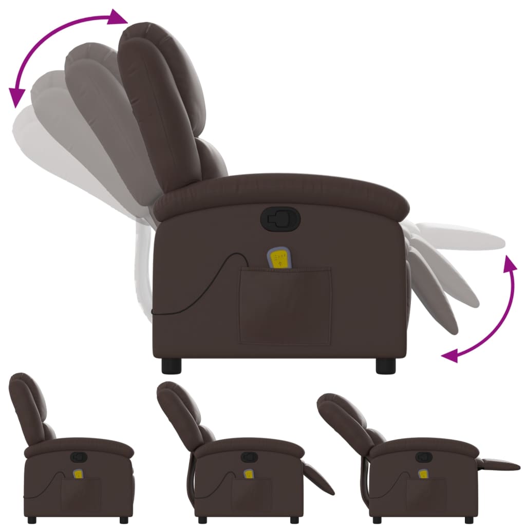 Fauteuil de massage inclinable Marron Similicuir - XIOS