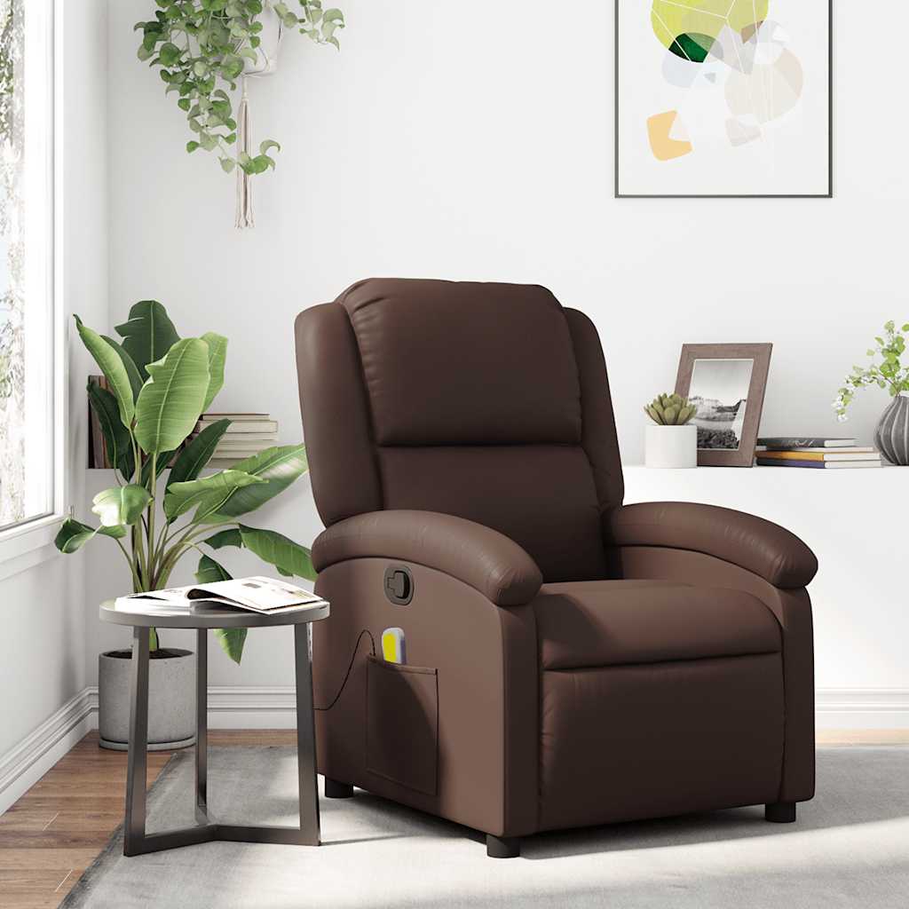 Fauteuil de massage inclinable Marron Similicuir - XIOS
