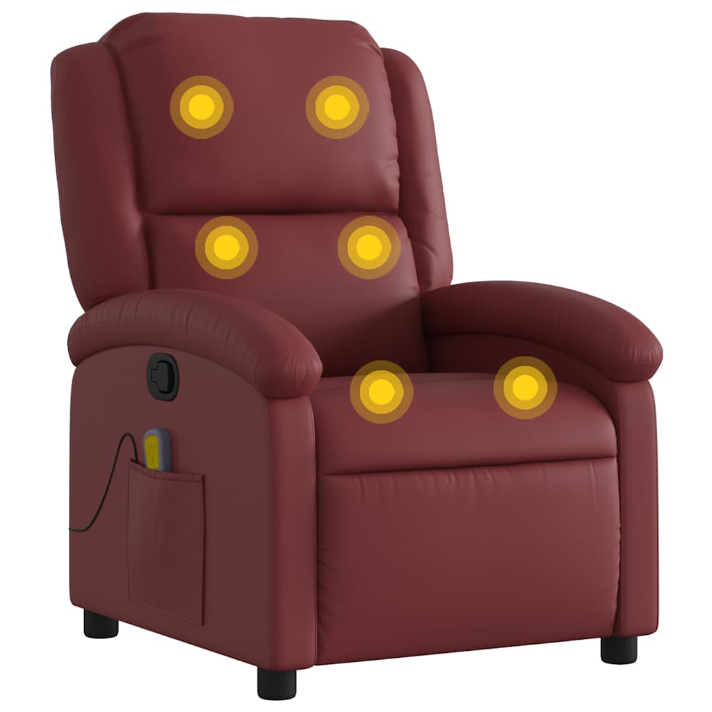 Fauteuil de massage inclinable Rouge bordeaux Similicuir - XIOS
