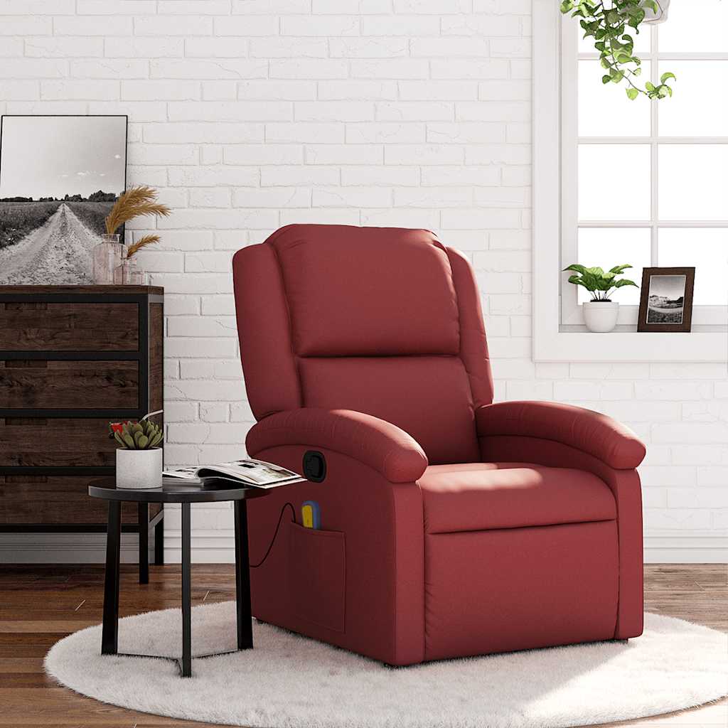Fauteuil de massage inclinable Rouge bordeaux Similicuir - XIOS