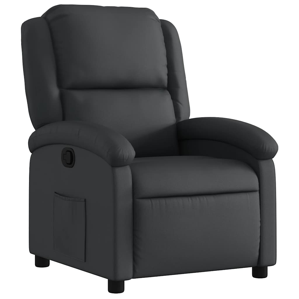 Fauteuil inclinable en cuir véritable noir - XIOS