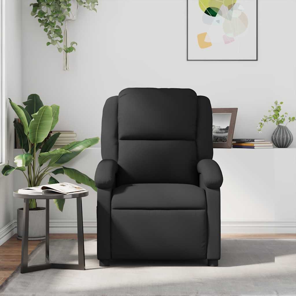 Fauteuil inclinable en cuir véritable noir - XIOS