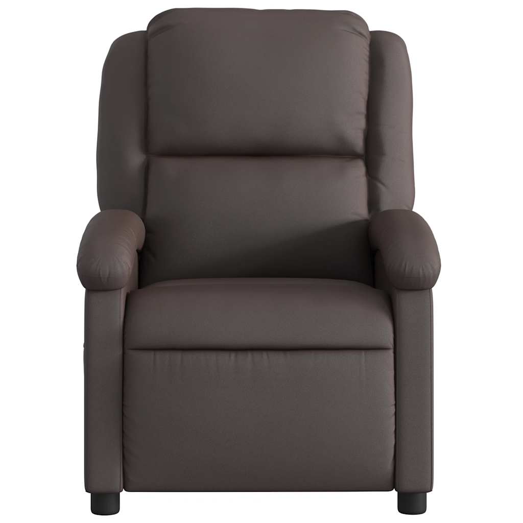 Fauteuil inclinable marron foncé cuir véritable - XIOS