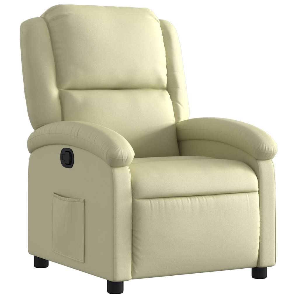 Fauteuil inclinable crème cuir véritable - XIOS