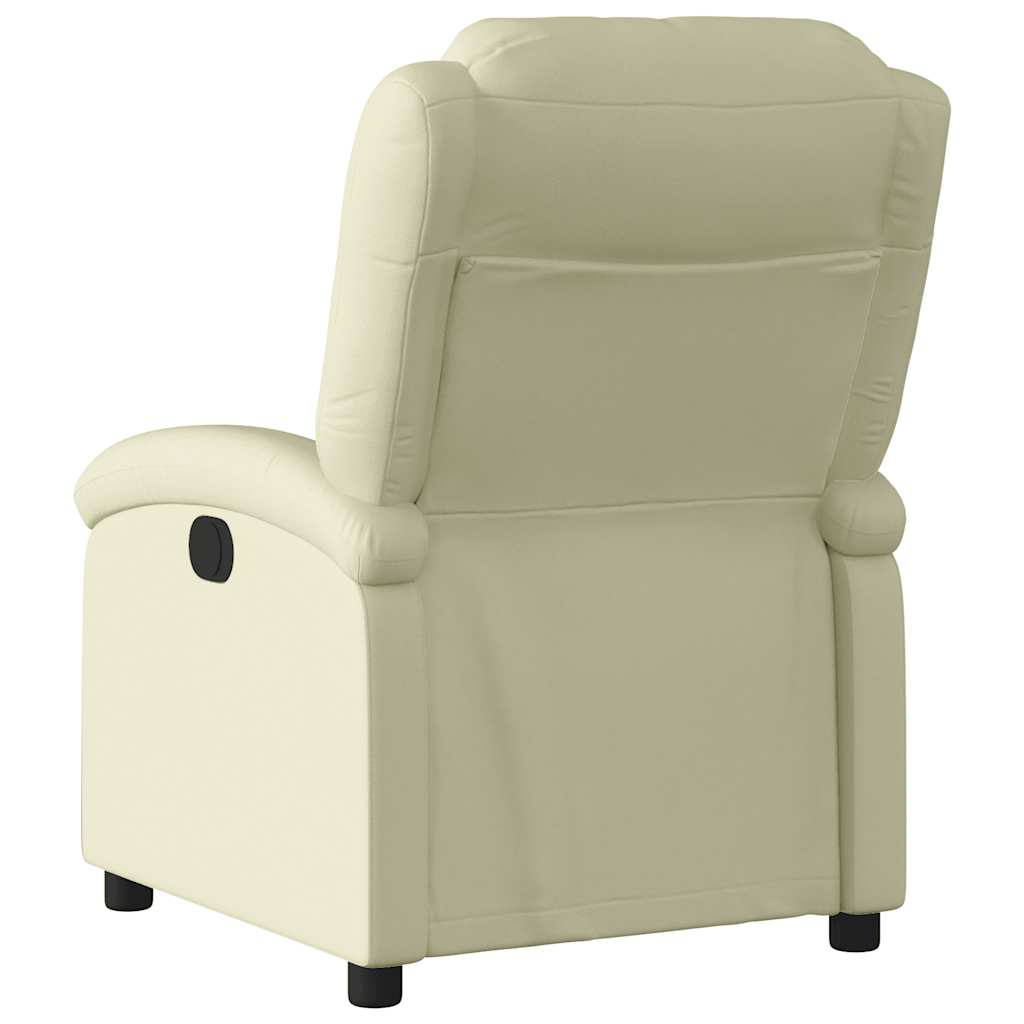 Fauteuil inclinable crème cuir véritable - XIOS