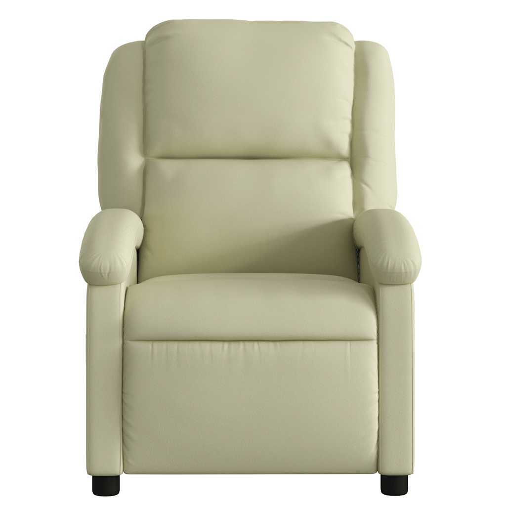 Fauteuil inclinable crème cuir véritable - XIOS