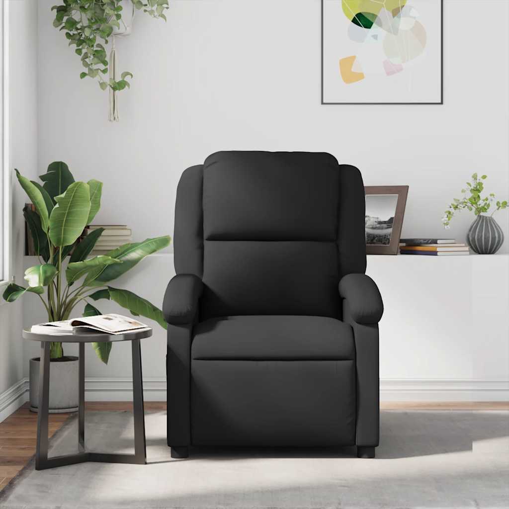 Fauteuil de massage inclinable noir cuir véritable - XIOS