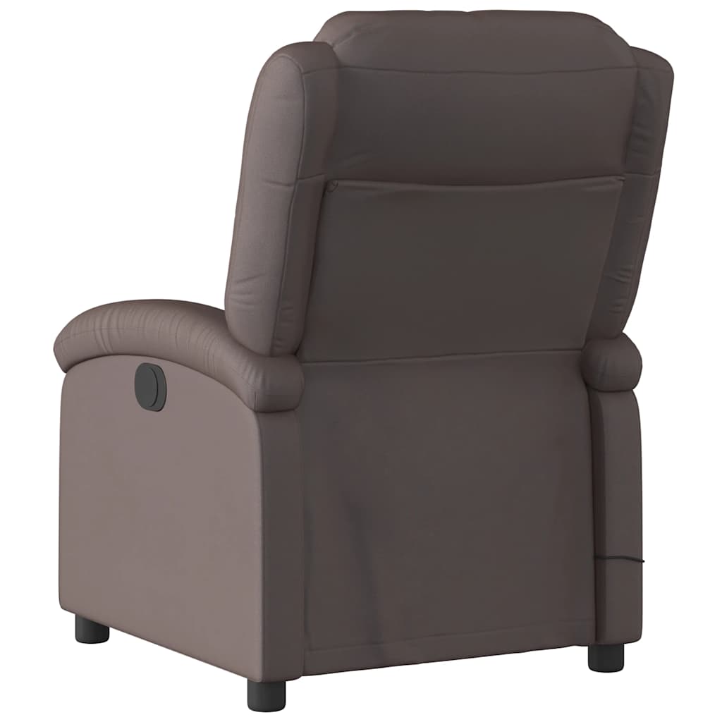Fauteuil inclinable de massage marron foncé cuir véritable - XIOS
