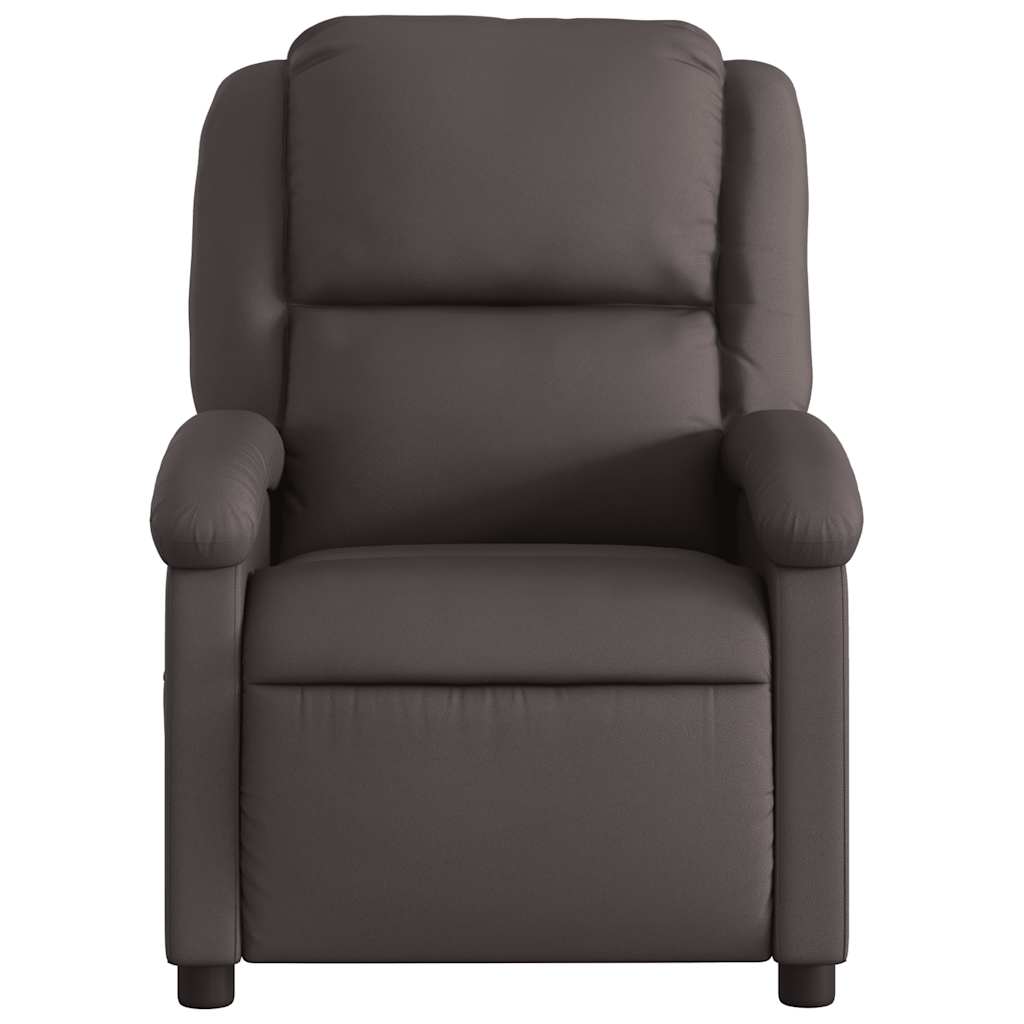 Fauteuil inclinable de massage marron foncé cuir véritable - XIOS