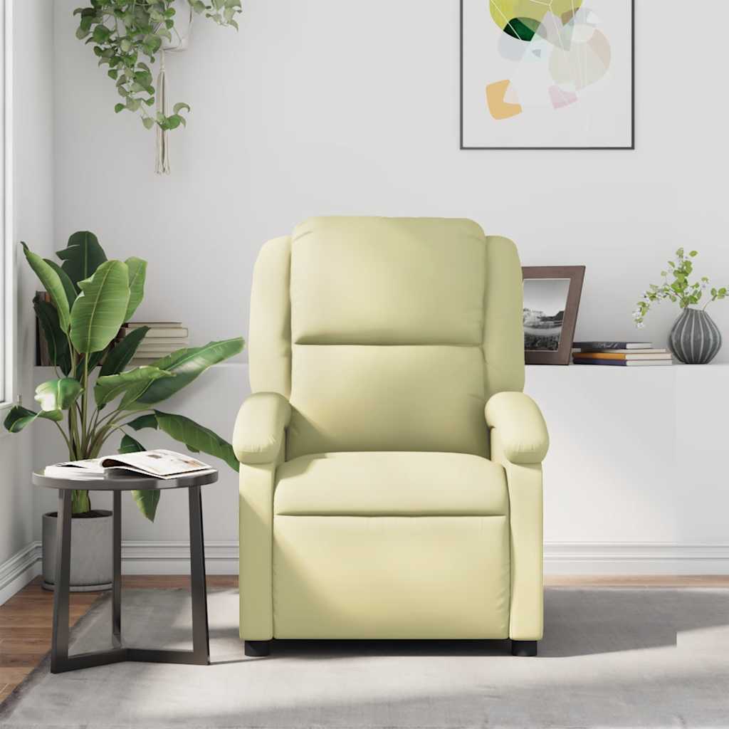 Fauteuil de massage inclinable crème cuir véritable - XIOS