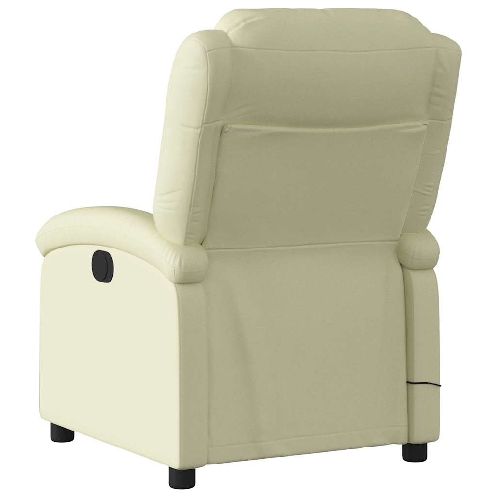 Fauteuil de massage inclinable crème cuir véritable - XIOS