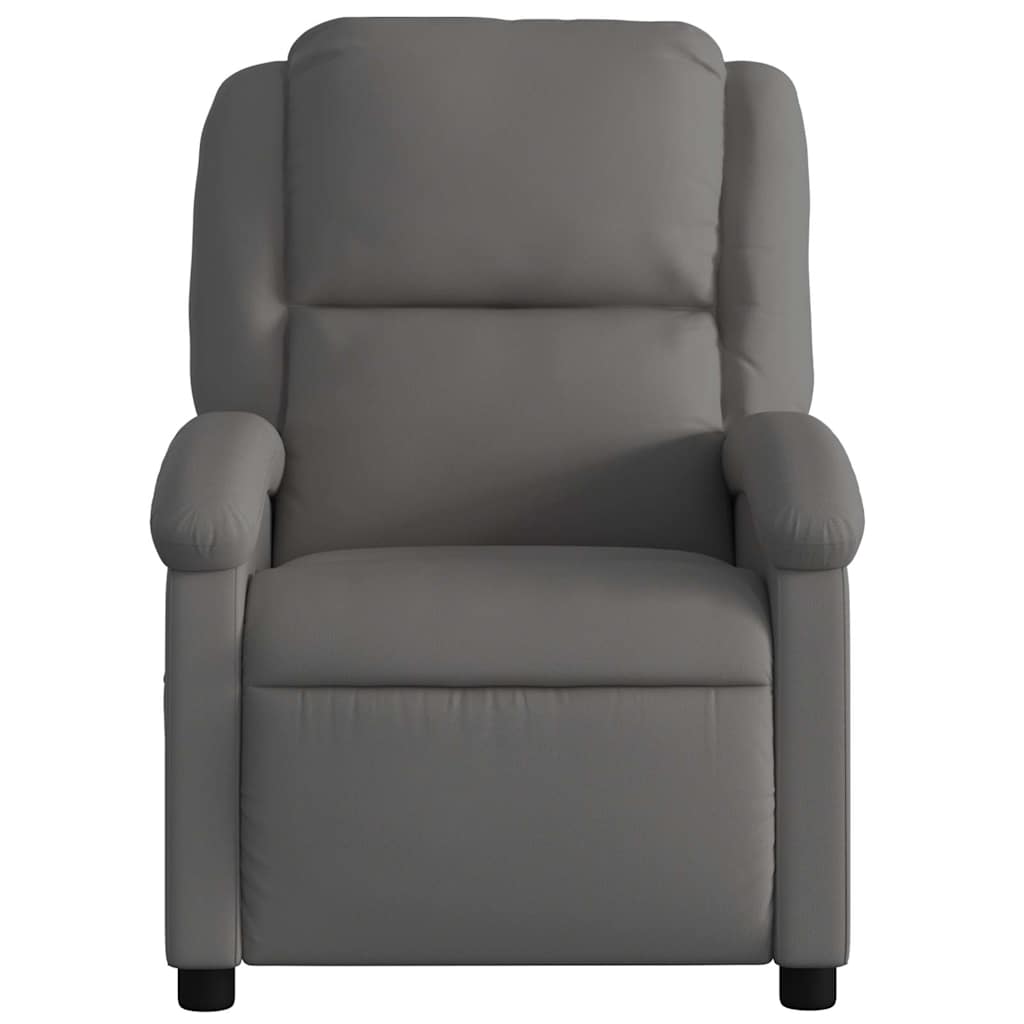 Fauteuil de massage inclinable gris cuir véritable - XIOS