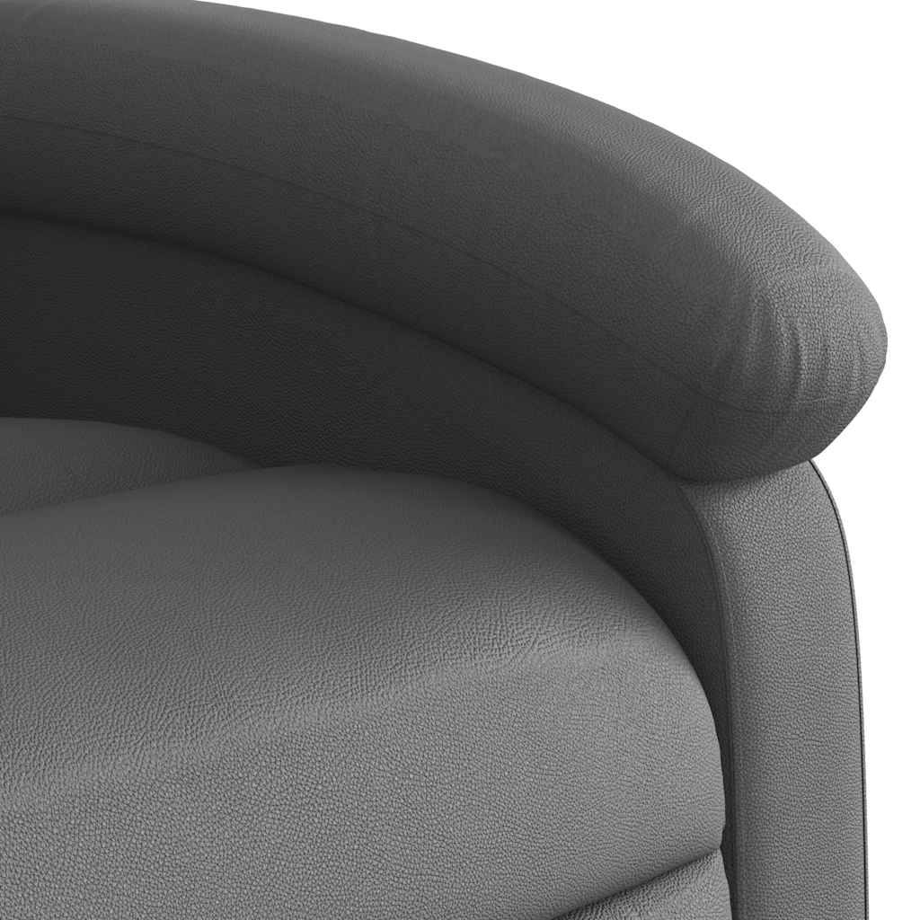 Fauteuil de massage inclinable gris cuir véritable - XIOS