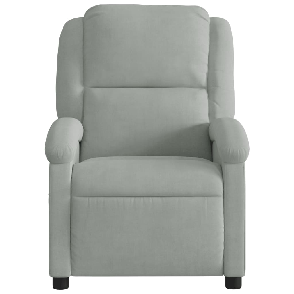 Fauteuil inclinable gris clair velours - XIOS