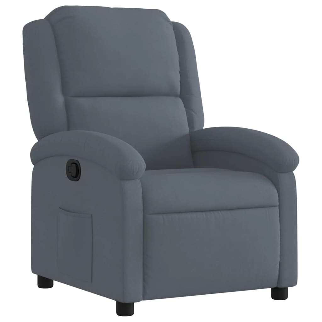Fauteuil inclinable Gris foncé Velours - XIOS