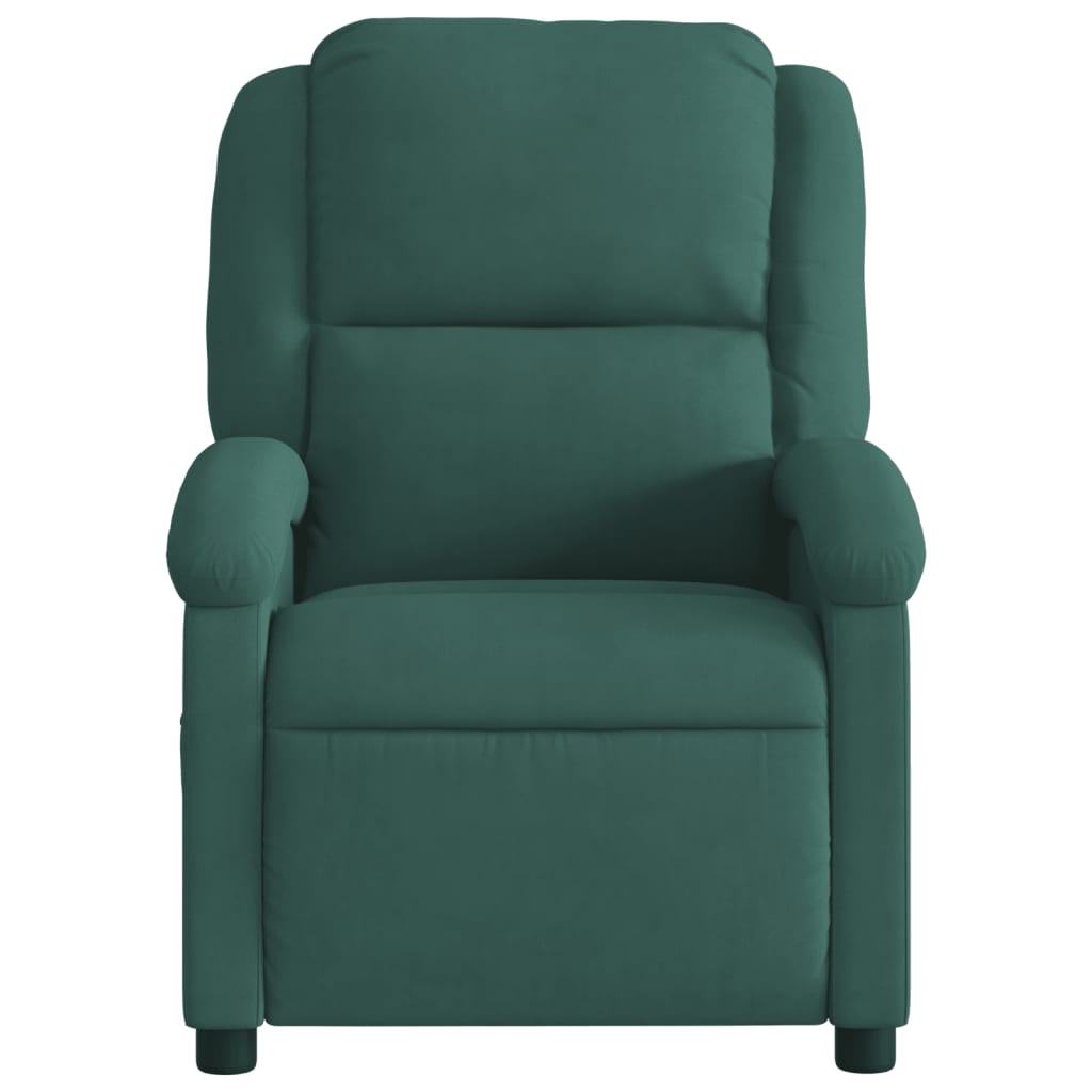 Fauteuil inclinable vert foncé velours - XIOS