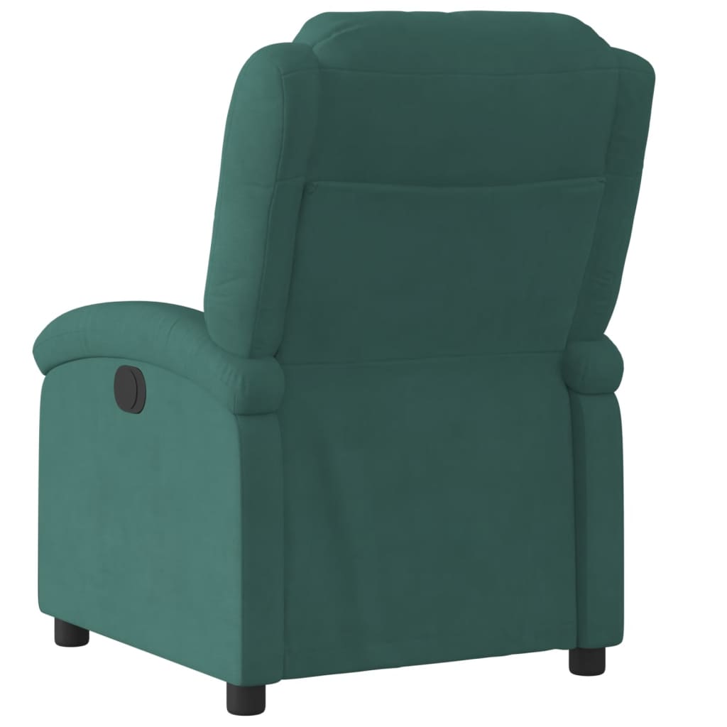Fauteuil inclinable vert foncé velours - XIOS