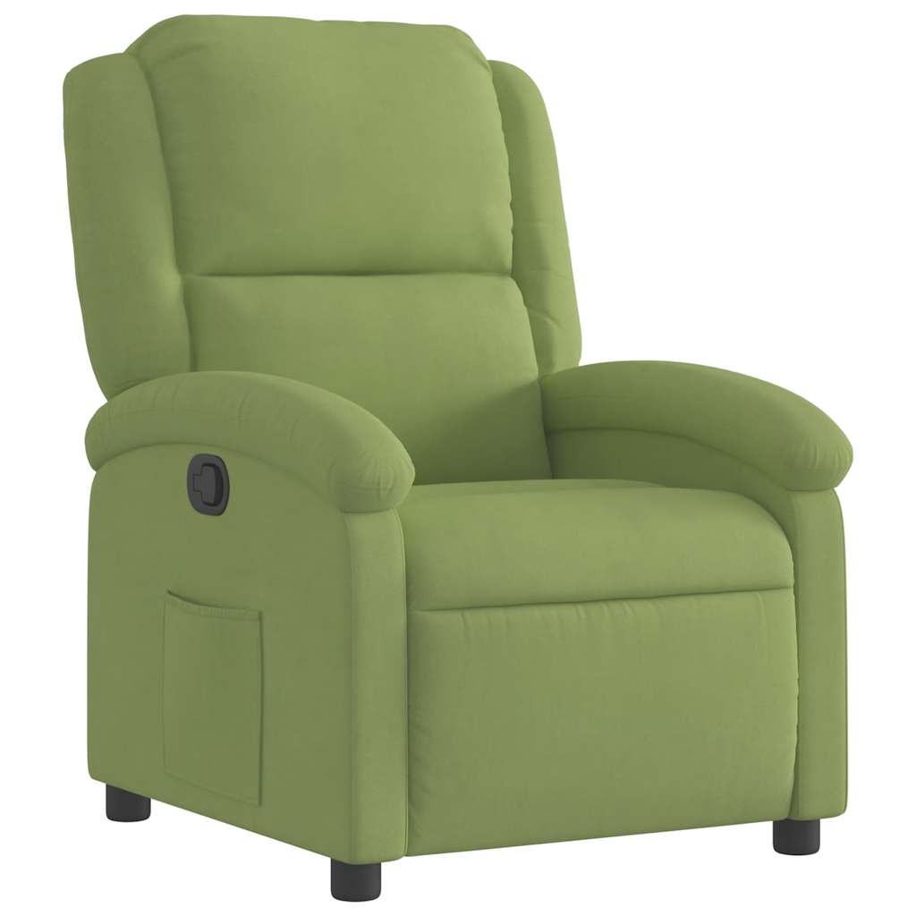 Fauteuil inclinable vert clair velours - XIOS