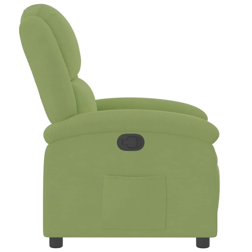 Fauteuil inclinable vert clair velours - XIOS