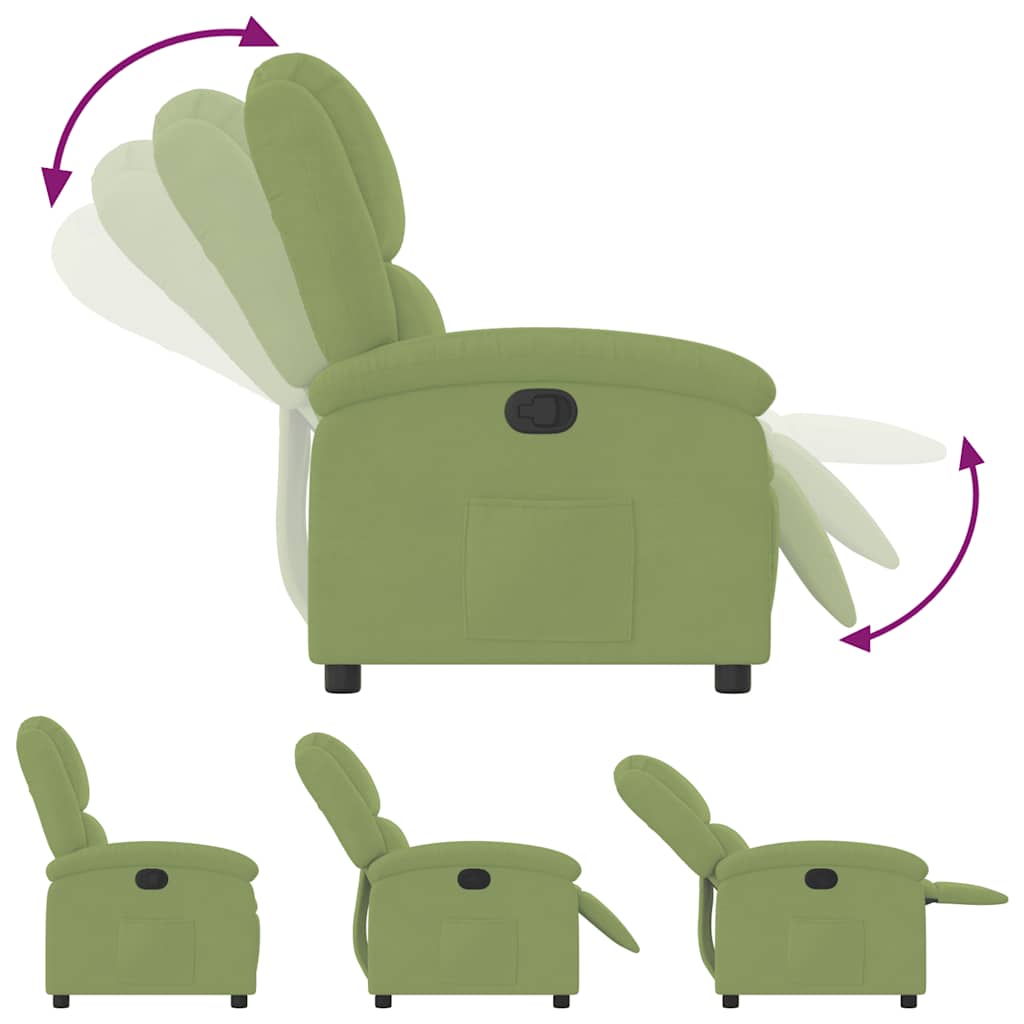 Fauteuil inclinable vert clair velours - XIOS