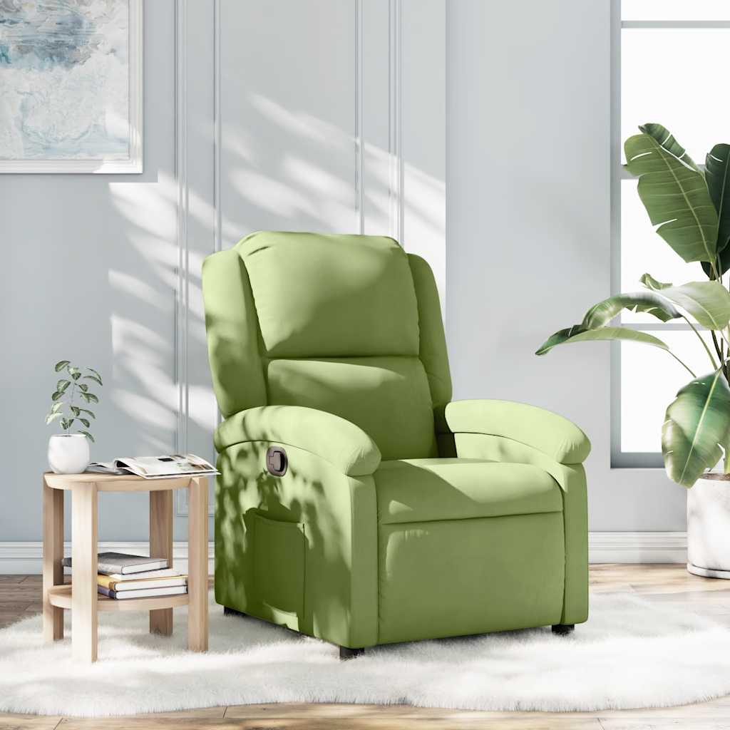 Fauteuil inclinable vert clair velours - XIOS