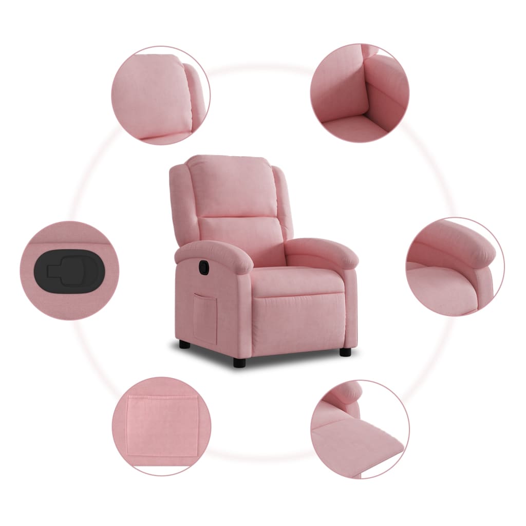 Fauteuil inclinable Rose Velours - XIOS