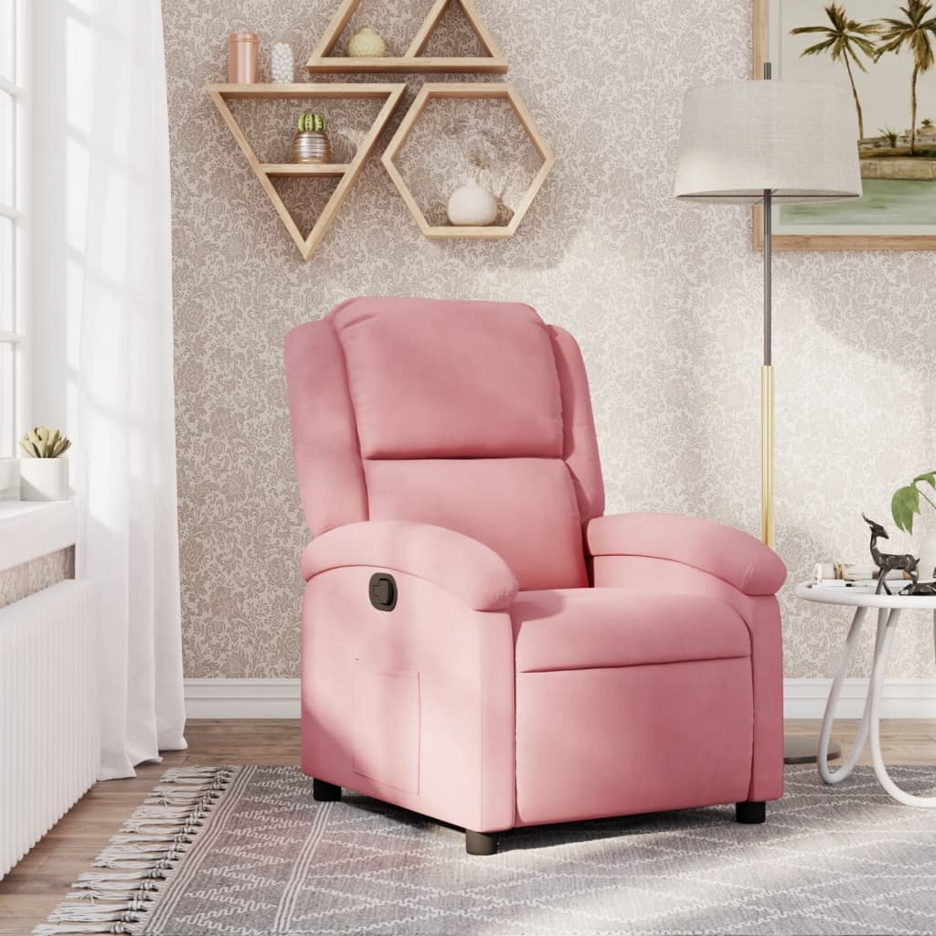 Fauteuil inclinable Rose Velours - XIOS