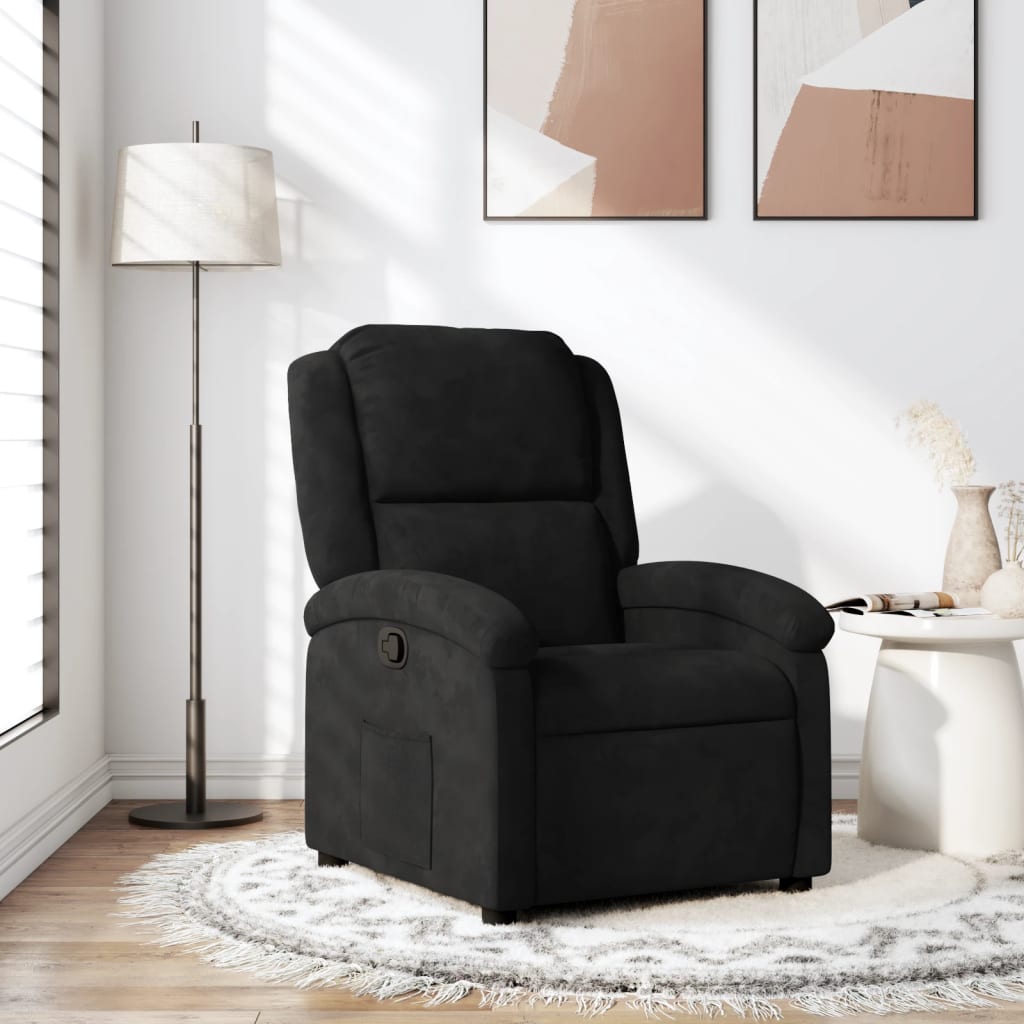 Fauteuil inclinable noir velours - XIOS
