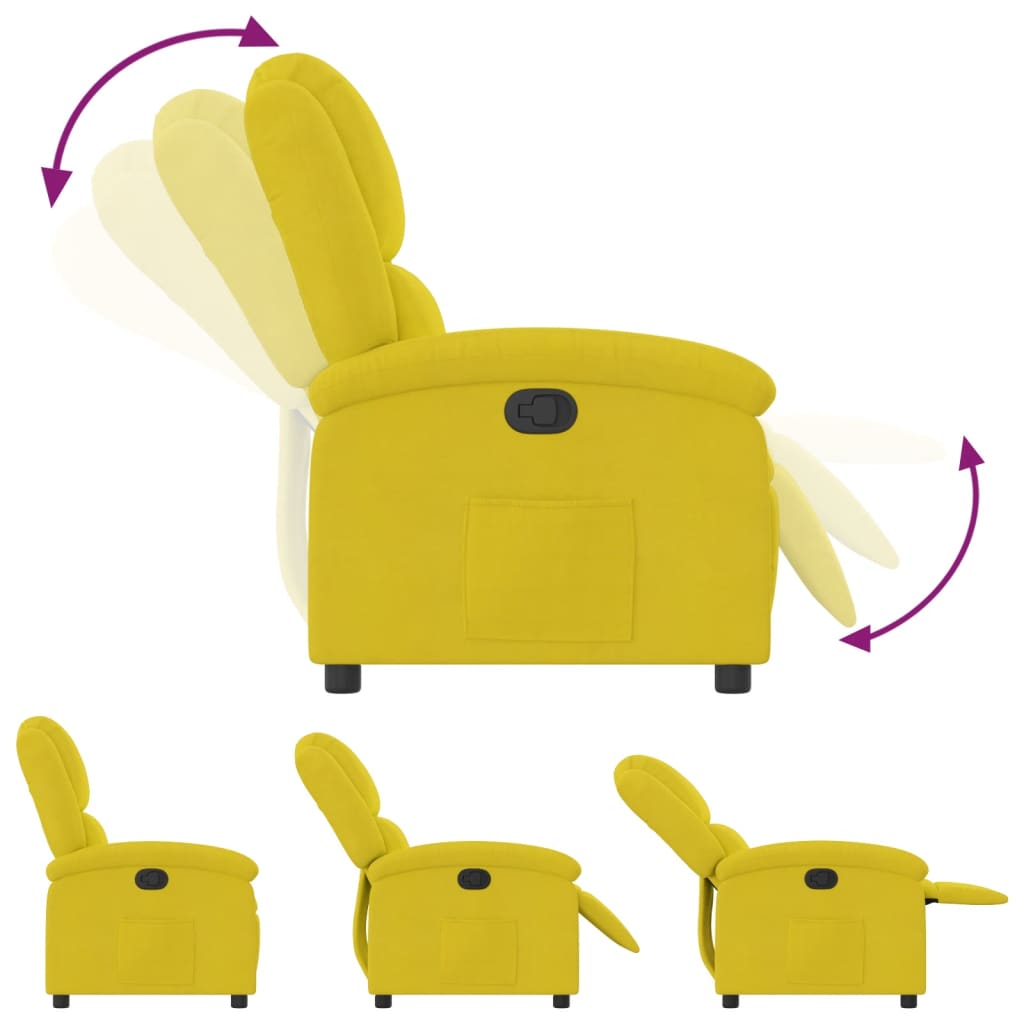 Fauteuil inclinable jaune velours - XIOS