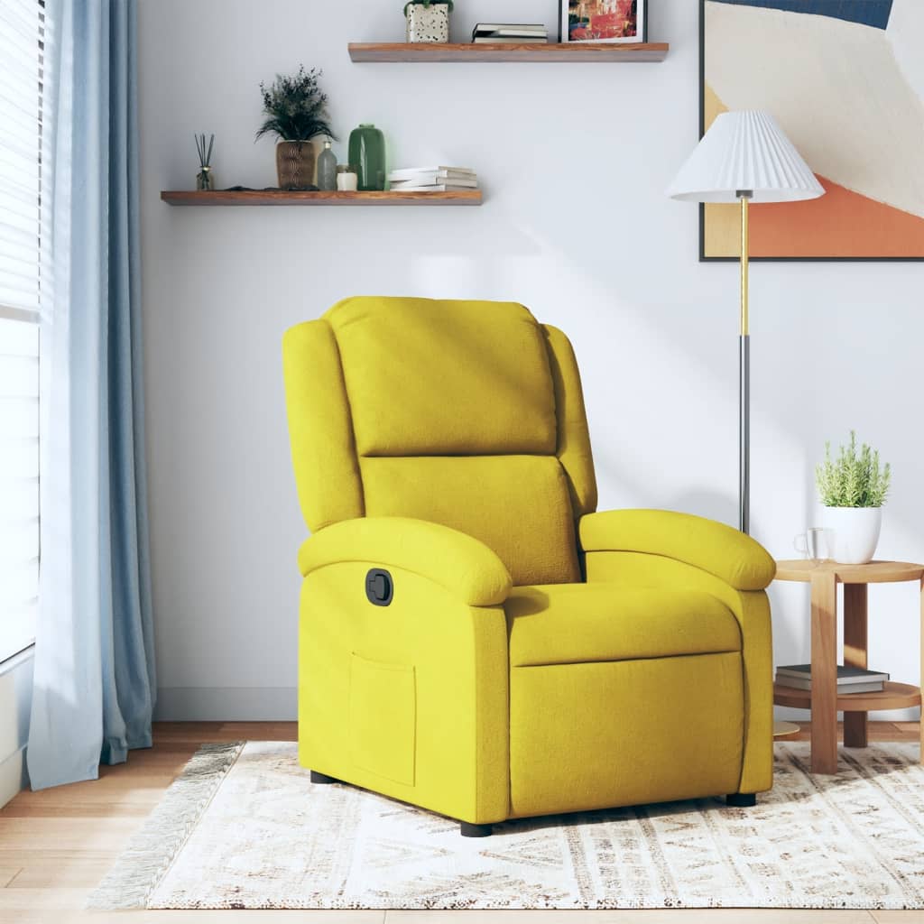 Fauteuil inclinable jaune velours - XIOS